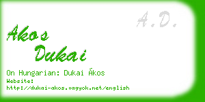 akos dukai business card